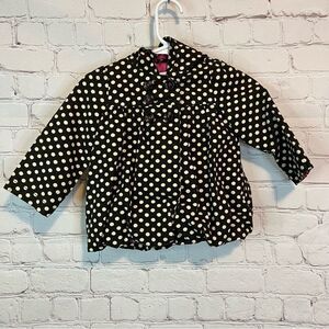Oshkosh Girls lightweight jacket brown and cream polka dots size 12 months